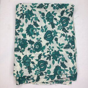1 Yd Hoffman California Fabrics Quilting Cotton Teal Green Leaves Floral White